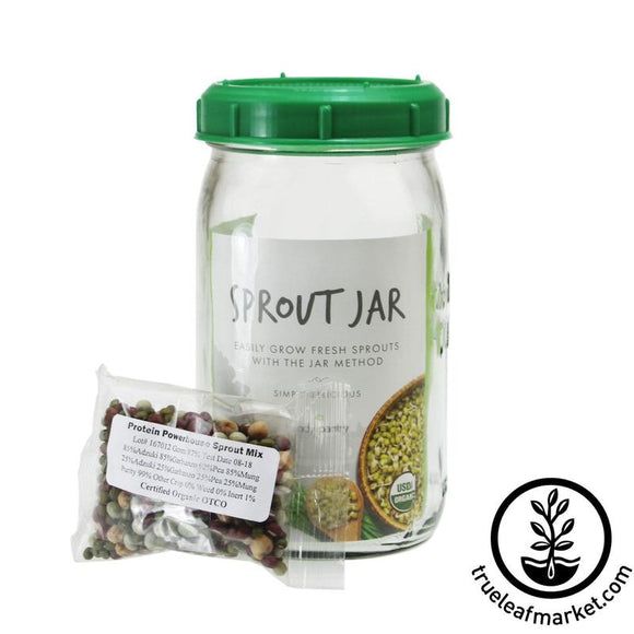 HANDY PANTRY GLASS SEED SPROUTING JAR QUART